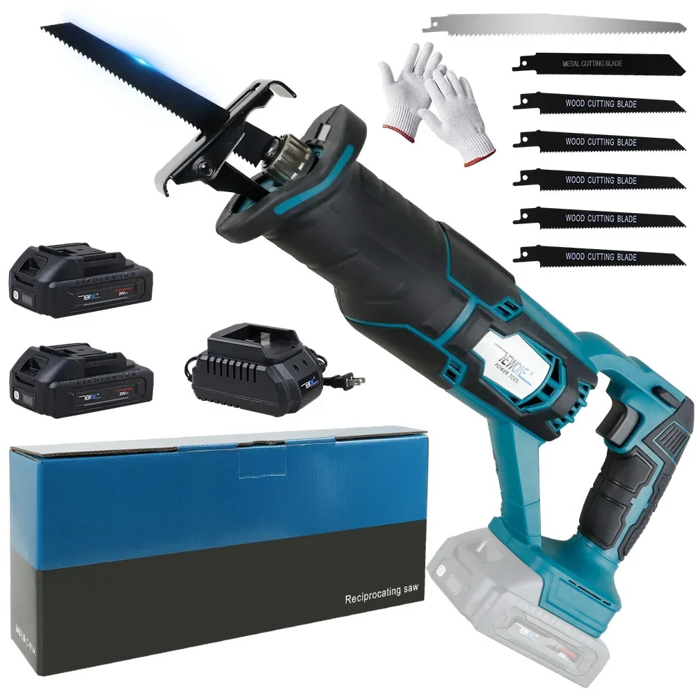 Everdaily Essentials Reciprocating Saw Cordless 2×2.0Ah Batteries 0-2700 SPM Brushless Sawzall LED Working Light 7pcs Saw Blades for Wood PVC Metal Cuttin 4574