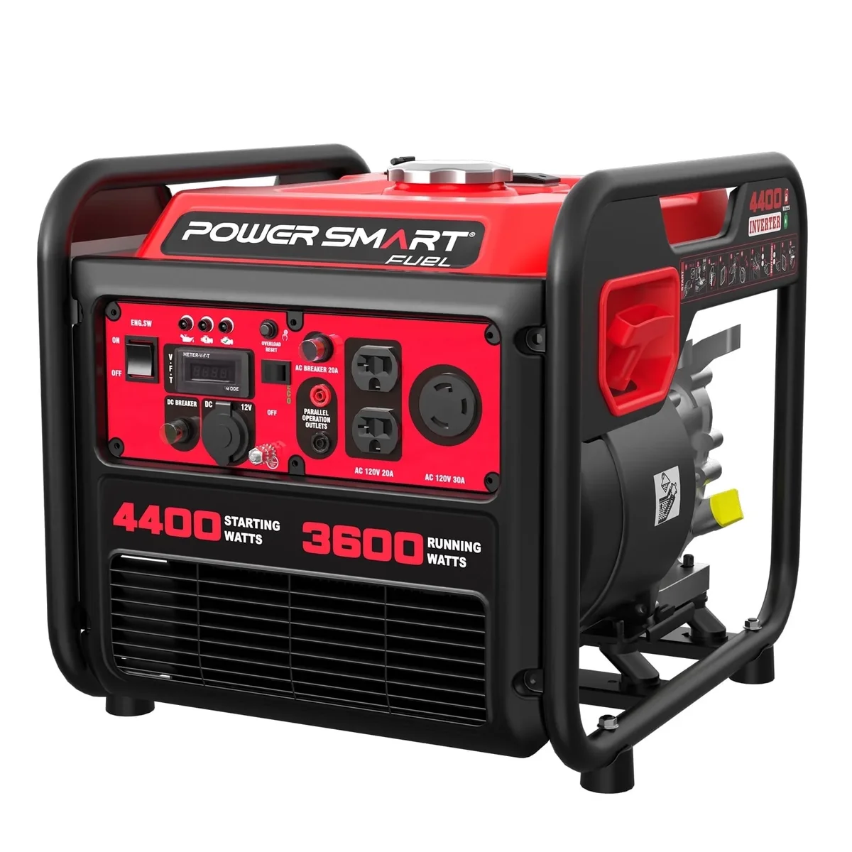 PowerSmart 4400-Watt Gas Fuel Powered Inverter Generator Portable Open Frame Outdoor Camping Backup 3712