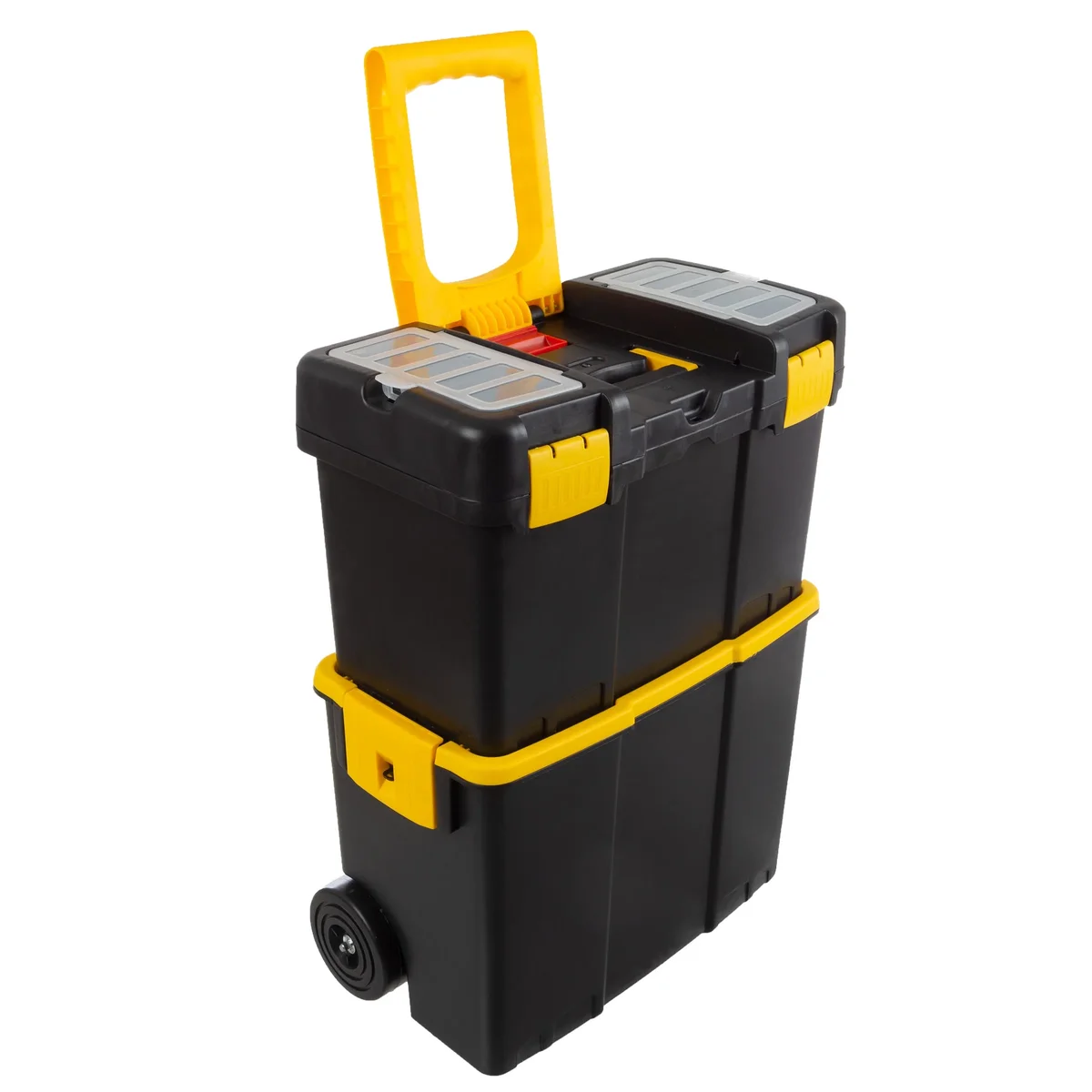 Stalwart Portable Tool Box with Wheels - Stackable 2-in-1 Tool Organizers 0877