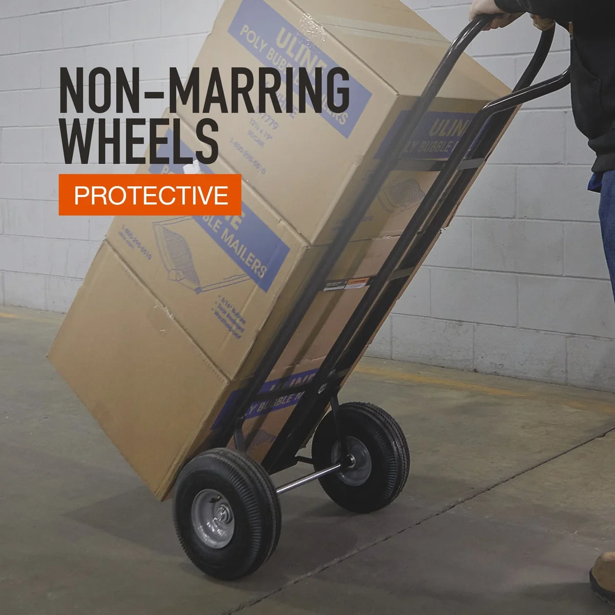 Ironton Steel Pneumatic Hand Truck, 600-Lb. Capacity, 16.93in.L x 21.65in.W x 51.57in.H 1049