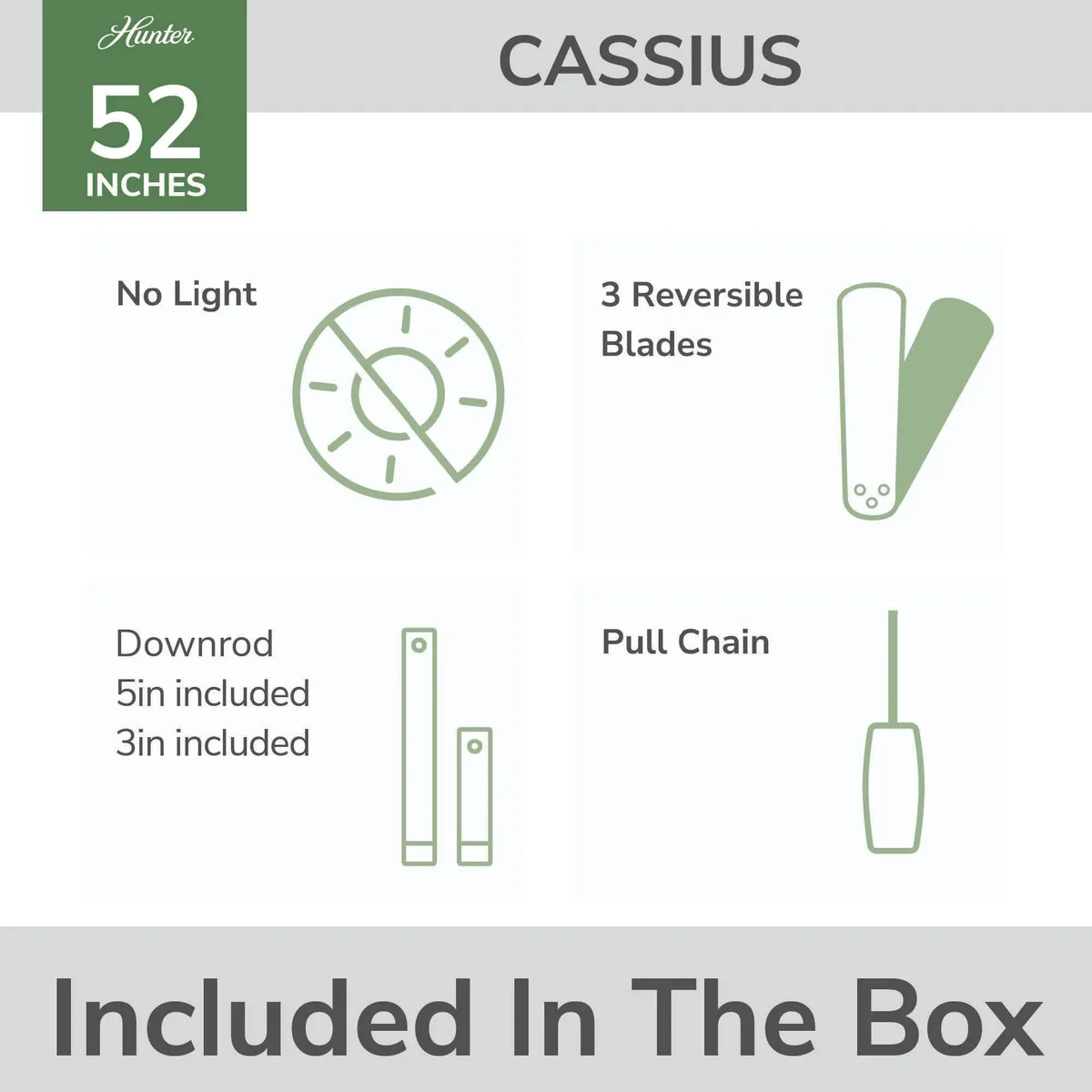 Everdaily Essentials 52 inch Cassius Noble Bronze Damp Rated Ceiling Fan and Pull Chain Ref. 7612