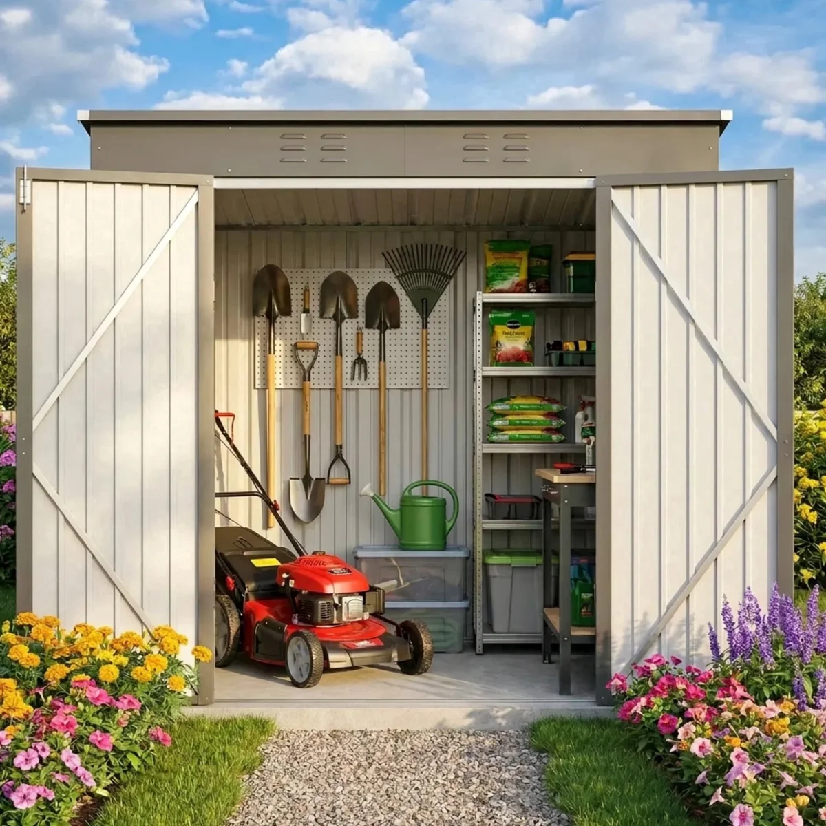 Asofer 6'x4' Outdoor Storage Shed, Heavy Duty Metal Garden Shed with Lockable Door for Patio, Backyard, Lawn, Dark Gray 5852