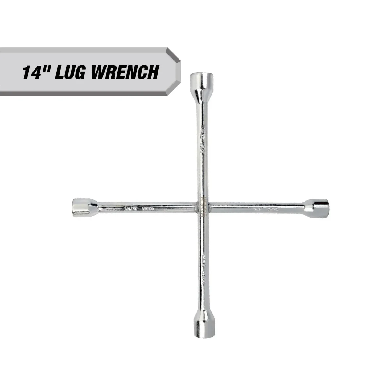 Hyper Tough 14-inch Lug Wrench with Anti-Corrosion Plating for Easy Tire Replacement 0872