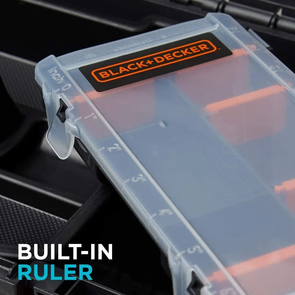 BLACK+DECKER 10-Compartment 16 in. Toolbox and Organizer 2128