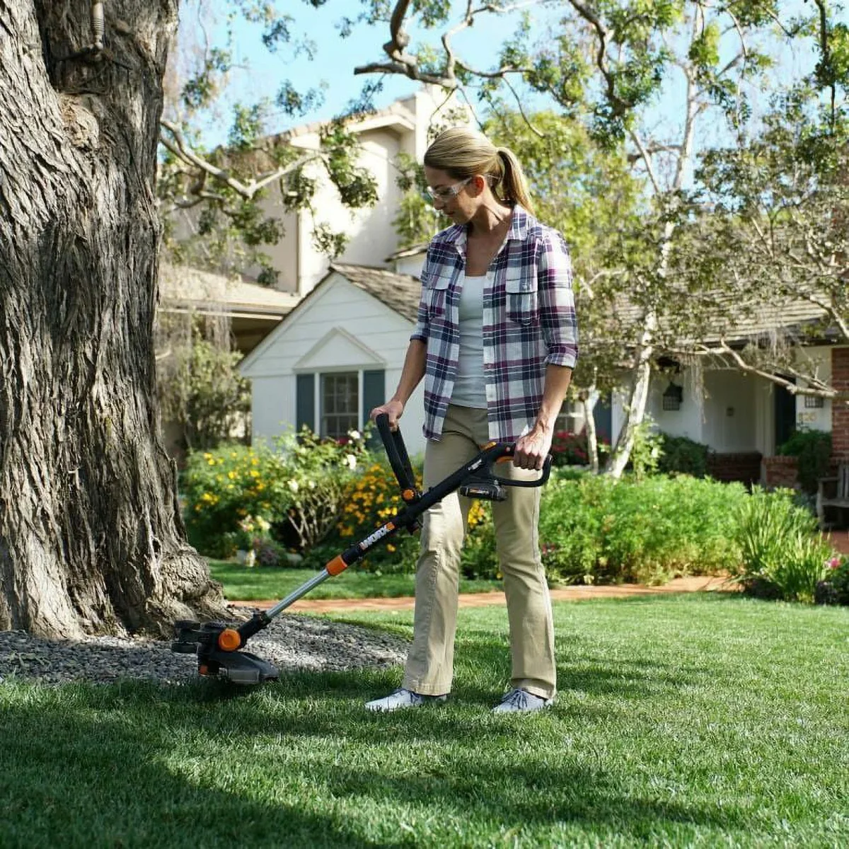 Worx WG170.2 20V PowerShare Cordless 12" Grass and Weed String Trimmer and Edger with Battery and Charger 4520