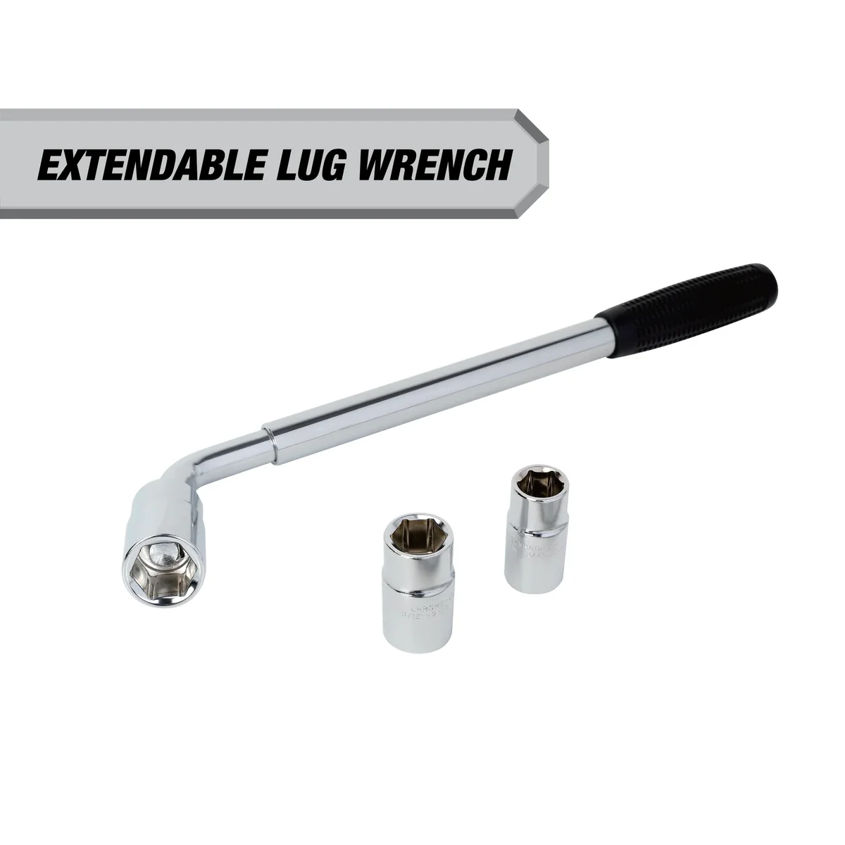 Hyper Tough Heavy Duty Extendable Lug Wrench, 15 to 22-inch Tire Iron, Chrome 7663