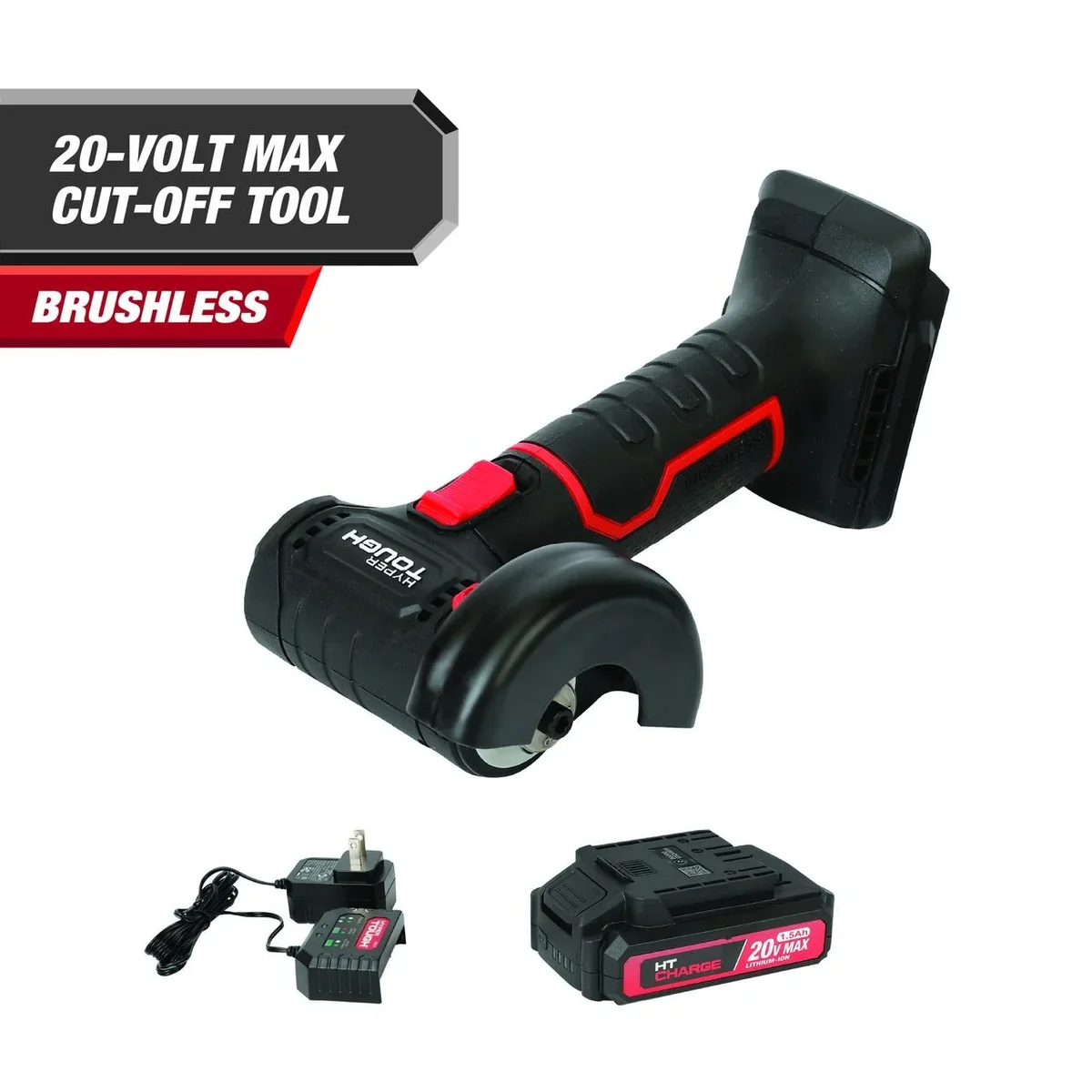 Hyper Tough 20V Max Brushless Cordless Cut-Off Tool with 1.5Ah Lithium-Ion Battery and Charger 9260