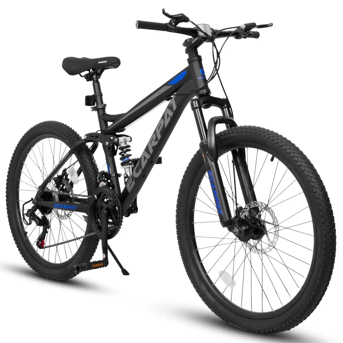 Ecarpat 26 Inch Mountain Bike, 21-Speed Disc Brake, Front Fork Rear Shock Absorber Carbon Steel Frame Mountain Bike, Mens Womens Trail Commuter City Bicy 6784