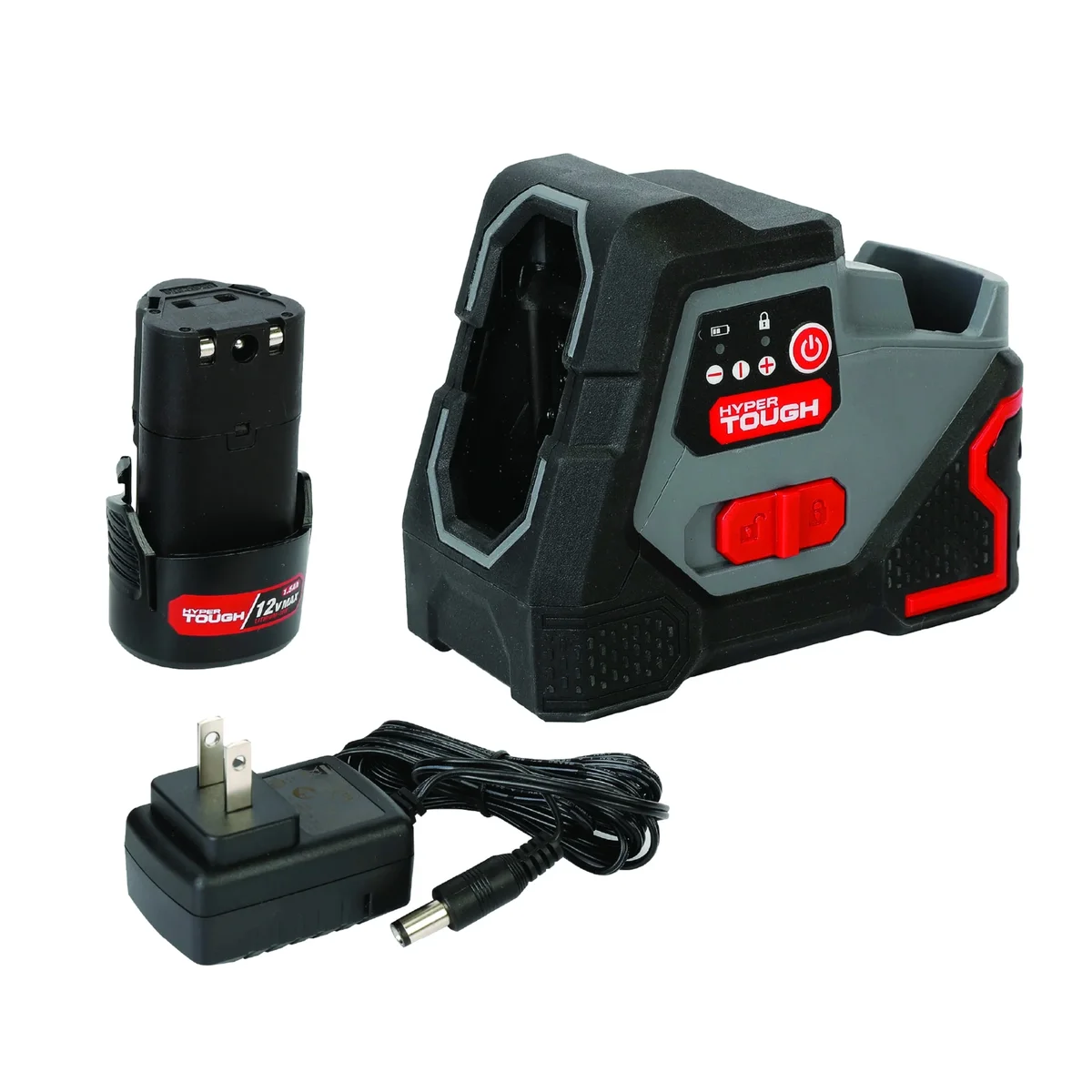 Hyper Tough 12V Cordless Cross-line Laser Level with 1.5Ah Battery and Charger 7063