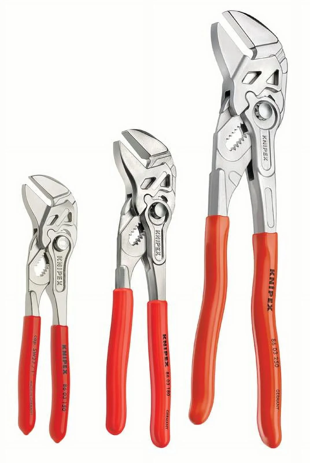 KNIPEX Tools 9K 00 80 45 US, Pliers Wrench 6, 7.25, and 10-Inch Set, 3-Piece 0175