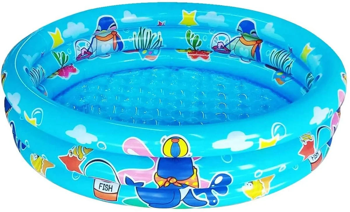 10Leccion Inflatable Kids Pool, Blue Swimming Pool for Toddler, Round Blow up Ball Pit Pool(48"*12") 4931