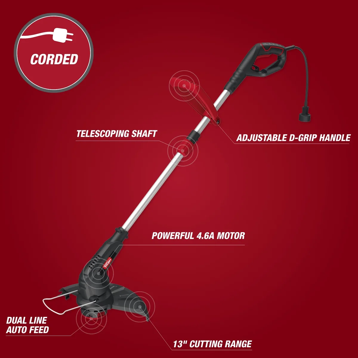 Hyper Tough 13" 4.6-Amp Electric Corded String Trimmer 4152