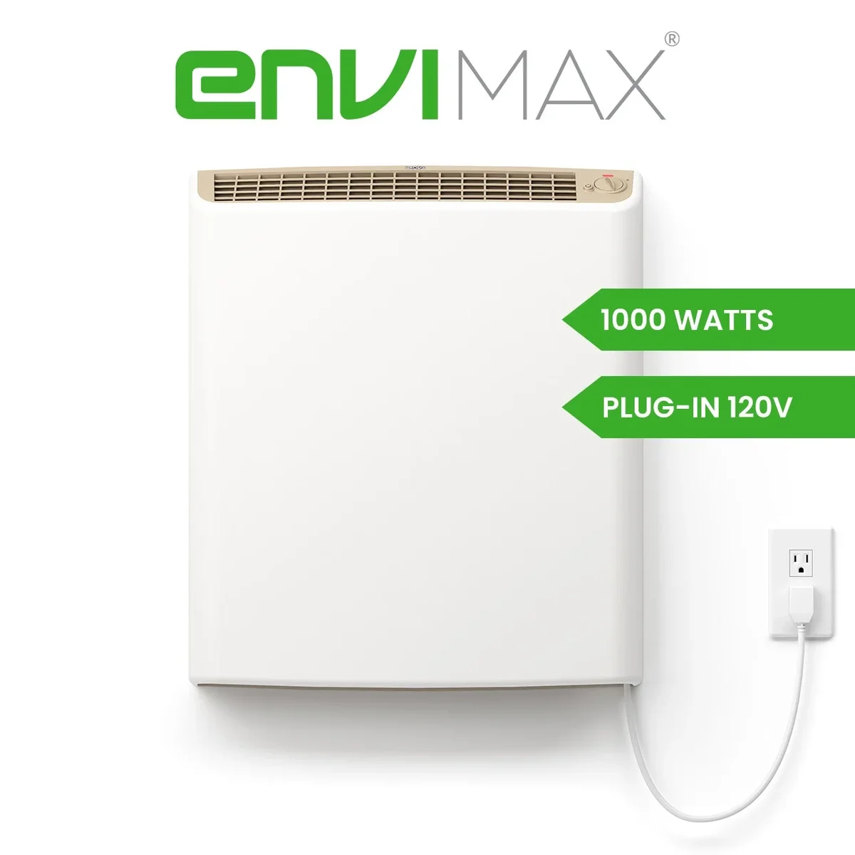 Everdaily Essentials 120v Plug-in Electric Panel Wall Heater - 1000 Watts (EM1012P) Ref. 0457