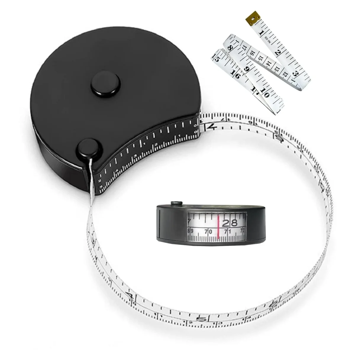 no Body Measuring Tape 60In/150cm Dual-Scale with Locking Pin Retractable Window Reading Soft Tape Measure for Tailoring Fitness Weight Loss Body Ci 0661