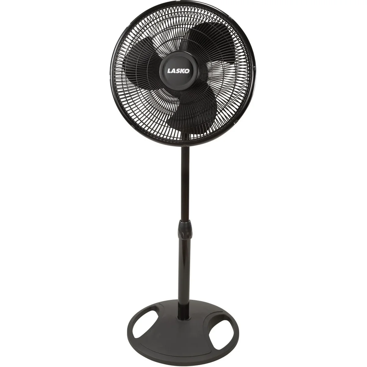 Lasko 16" Oscillating 3-Speed Pedestal Fan with Adjustable Height, 47" H, Black, 2521, New 6040