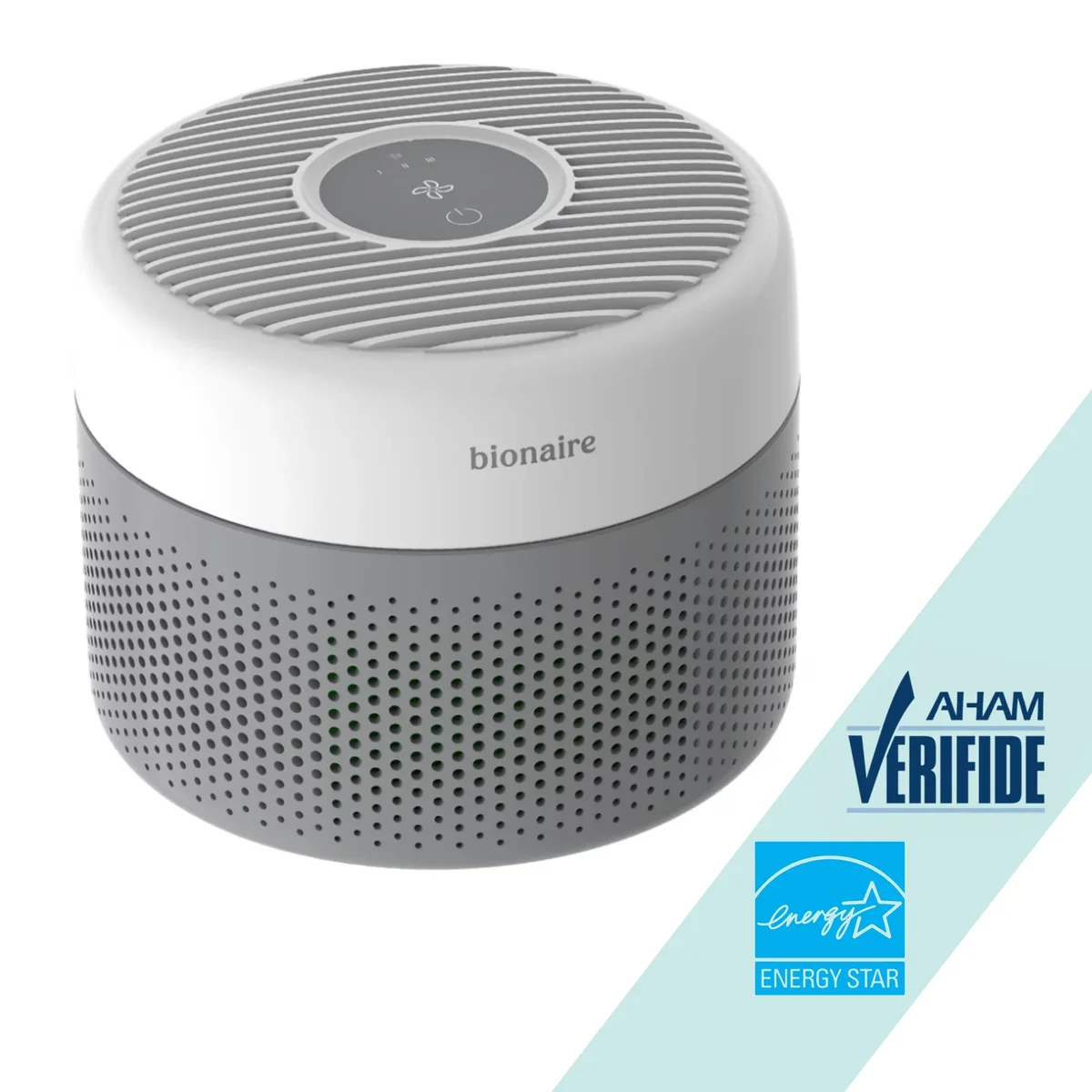Bionaire True HEPA Air Purifier for Small Rooms Up to 345 sq. ft with 3-Speed, 360° Air Intake, Digital Controls and Removes 99.97% of Airborne  7107