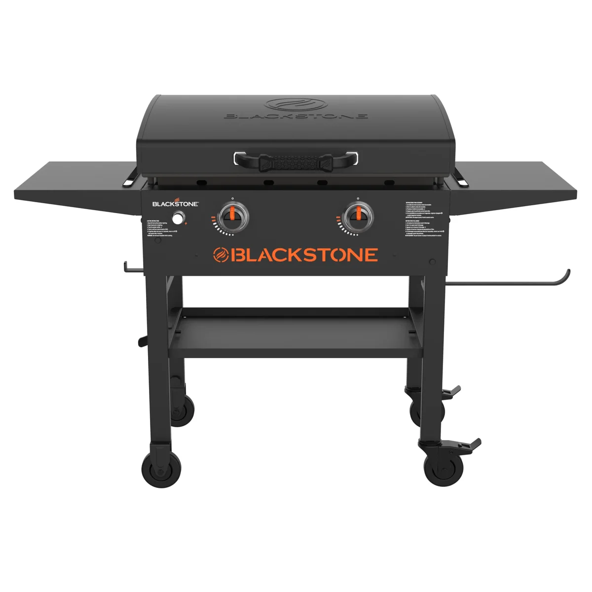 Blackstone Original Outdoor Griddle, 28 Inch 2-Burner Flat Top Grill with Hood, Black 6888
