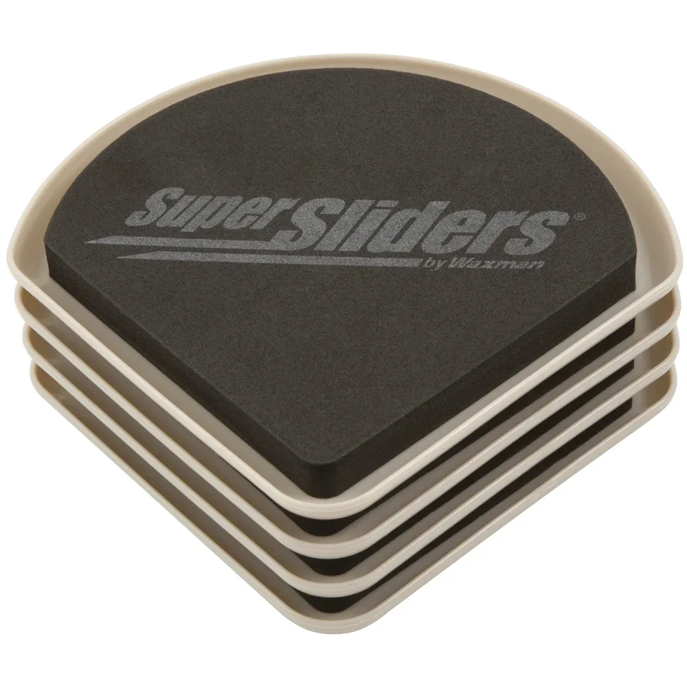 Super Sliders 5" Slide & Hide Reusable Furniture Sliders for Carpet - Effortless Moving and Surface Protection, Beige (4 Pack) 0763