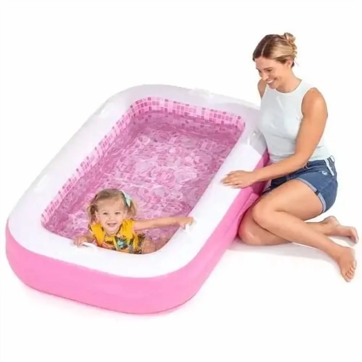 Grip A Pool Inflatable Kiddie Pool, 65" x 39" x 10" 4611