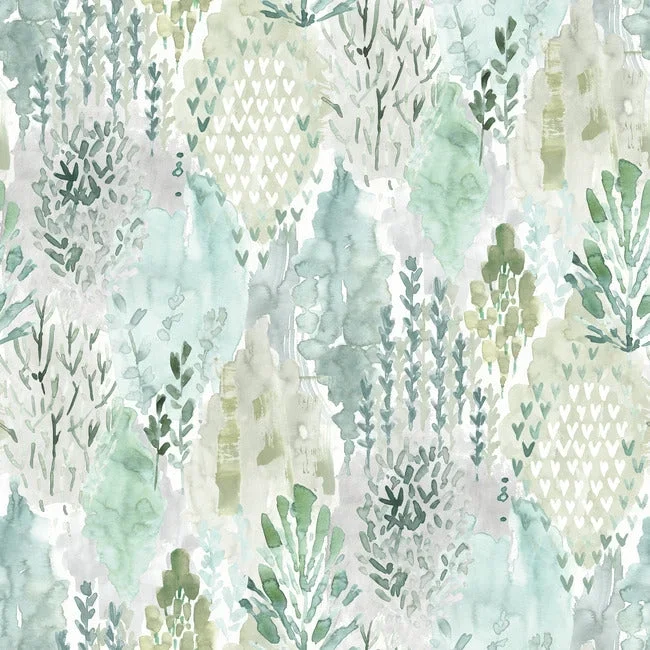 RoomMates Watercolor Tree Mosaic Peel and Stick Wallpaper 7596