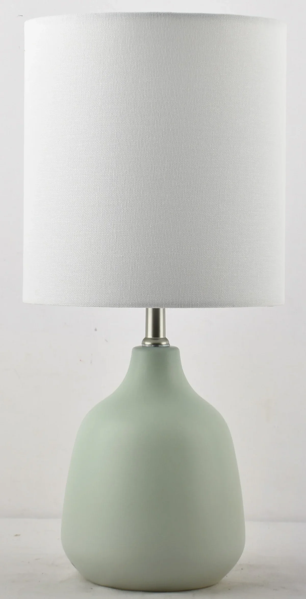 Mainstays 16"H Mainstays Sage Ceramic Table Lamp with White Shade 3235