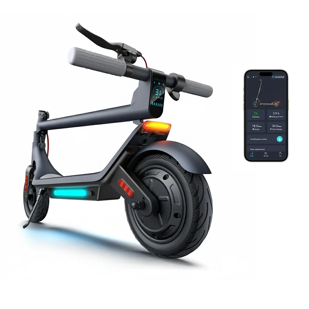 Everdaily Essentials Electric Scooter for Adults, 500W Motor, 31-Mile Long Range, 10" Tubeless Tires, 15.5mph Foldable E-Scooter with Smart APP Control for Co 0308