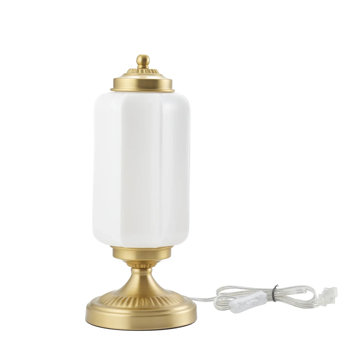 My Texas House 15" Brass Glass Shade Table Lamp 5179