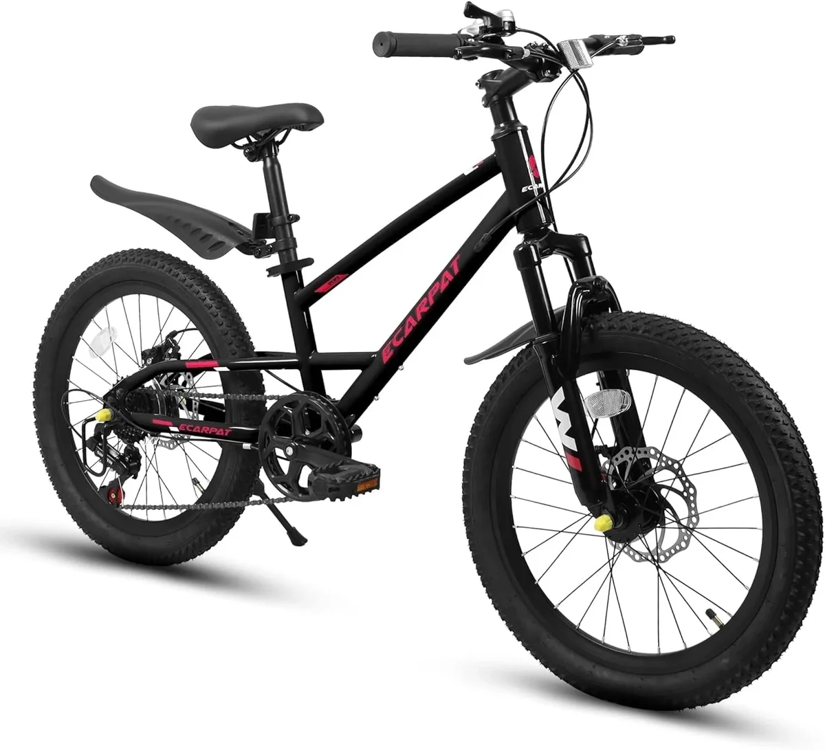 Ambifirner 20 inch Bike 7-Speed Twist Shift, Front Suspension Steel Frame Mini Road Bike, Black 9169