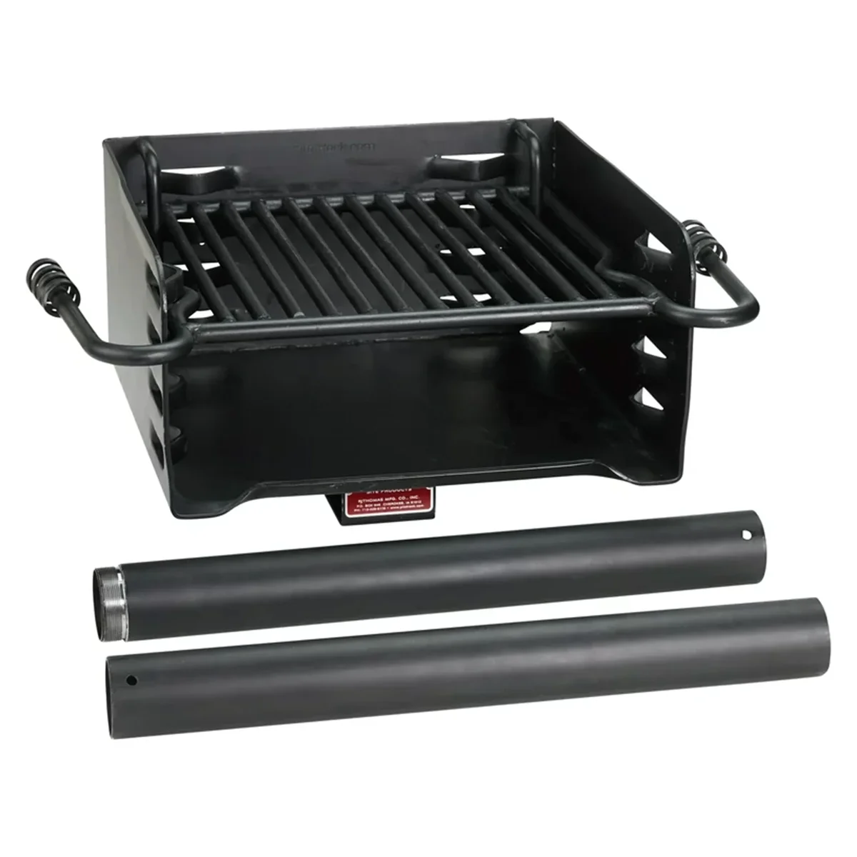 Pilot Rock Park Style Steel Charcoal Grill - Post-Mount Design - Black 5043