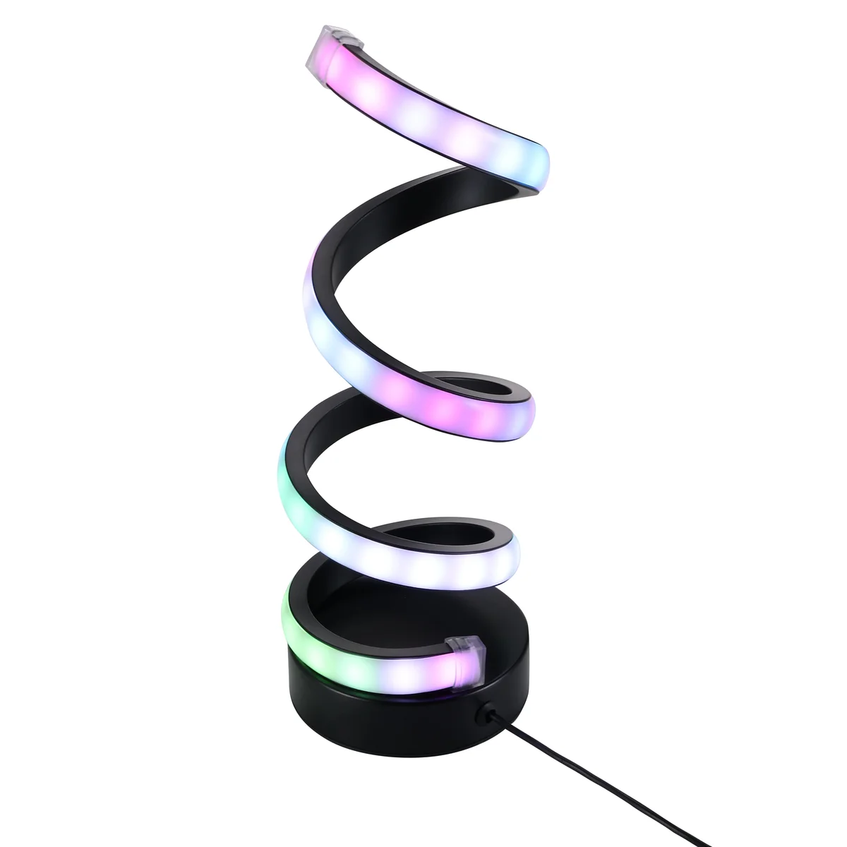 Vivitar RGB-IC Spiral Light, 100 LED Color Changing Desk Lamp with IR Remote, Sound Reactive RGB Mood Light, Flexible Spiral LED Table Lamp for G 1093
