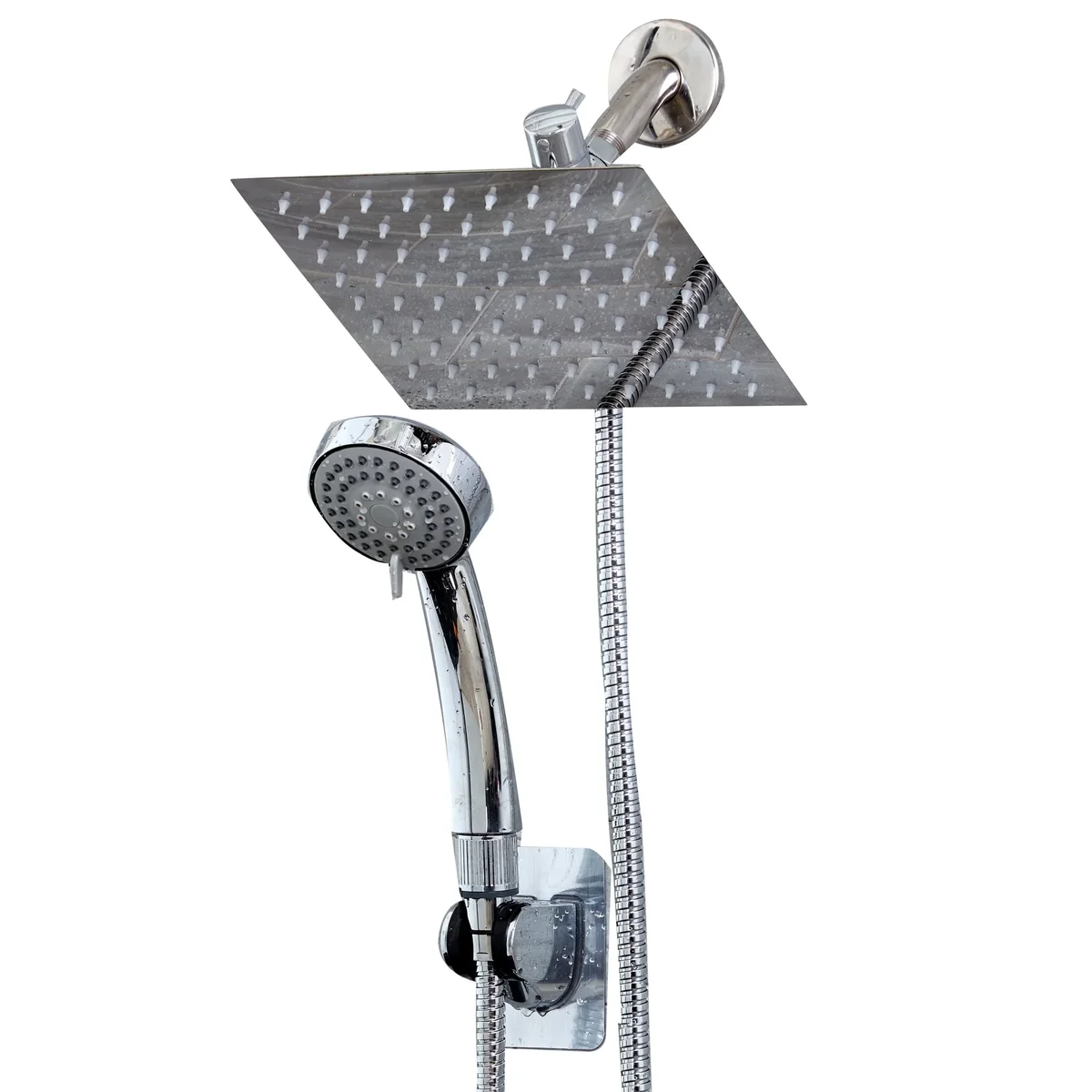 BLACK+DECKER Rainfall Shower Head with 3-Function Handheld Wand and Stainless Steel Hose, Chrome 2747