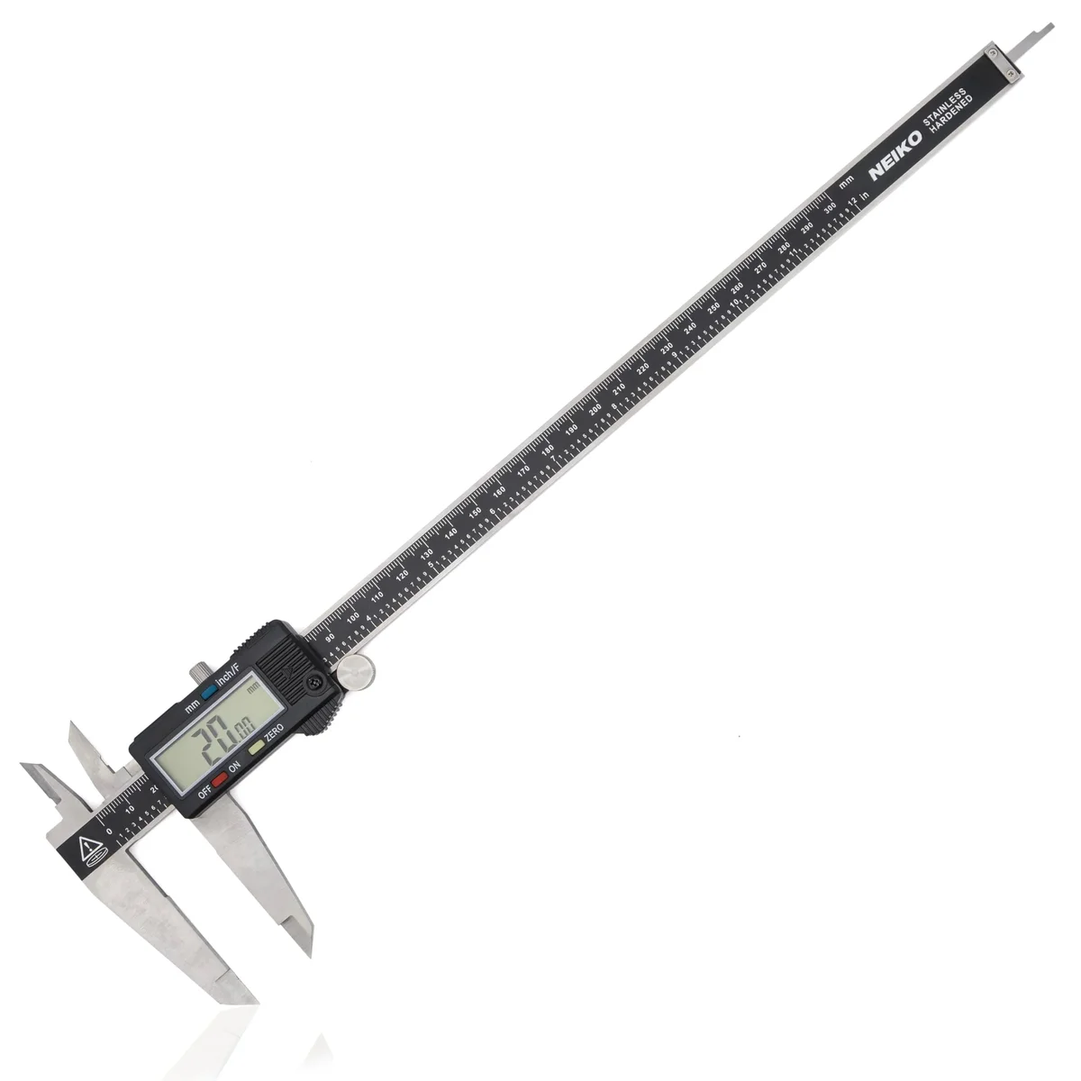 NEIKO 01409A 12” Electronic Digital Caliper | Extra Large Display | 0-12 Inches | Inch/Fractions/Millimeter Conversion | Polished Stainless Ste 8786
