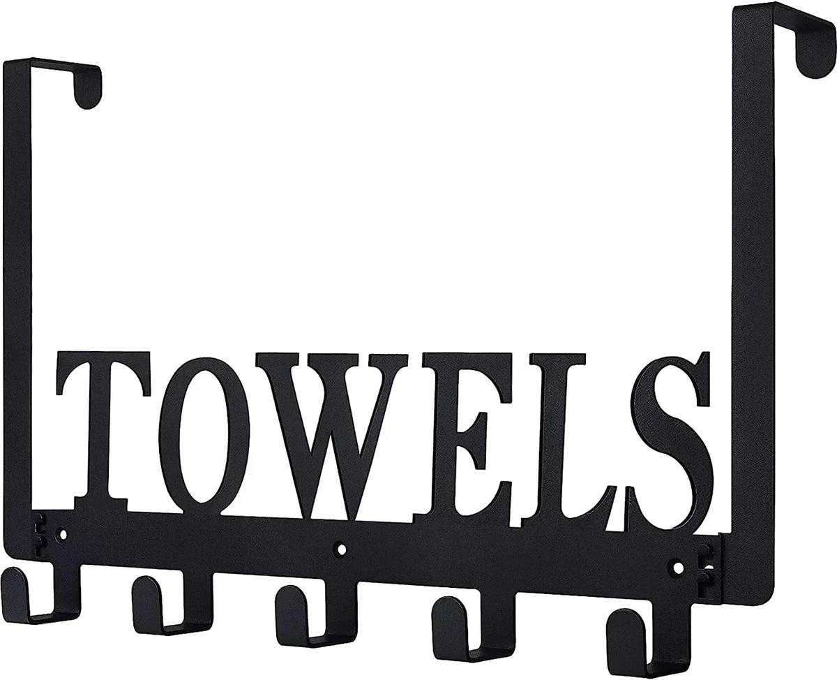 Everdaily Essentials Over the Door Hooks, Door Mount Towel Holder, Towel Rack for Bathroom, Bedroom, Kitchen 9517