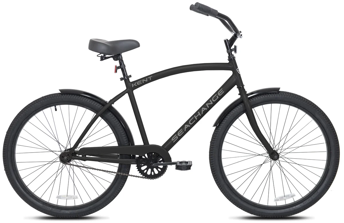 Kent Bicycles Kent Men's Sea Change 26 inch Cruiser Bicycle, Black with Steel Frame 1450