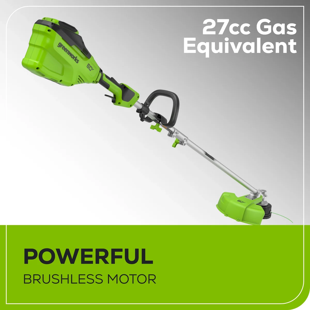Greenworks 60V 16" Top Mount String Trimmer with 4.0 Ah Battery and 3A Charger 2134202 6095