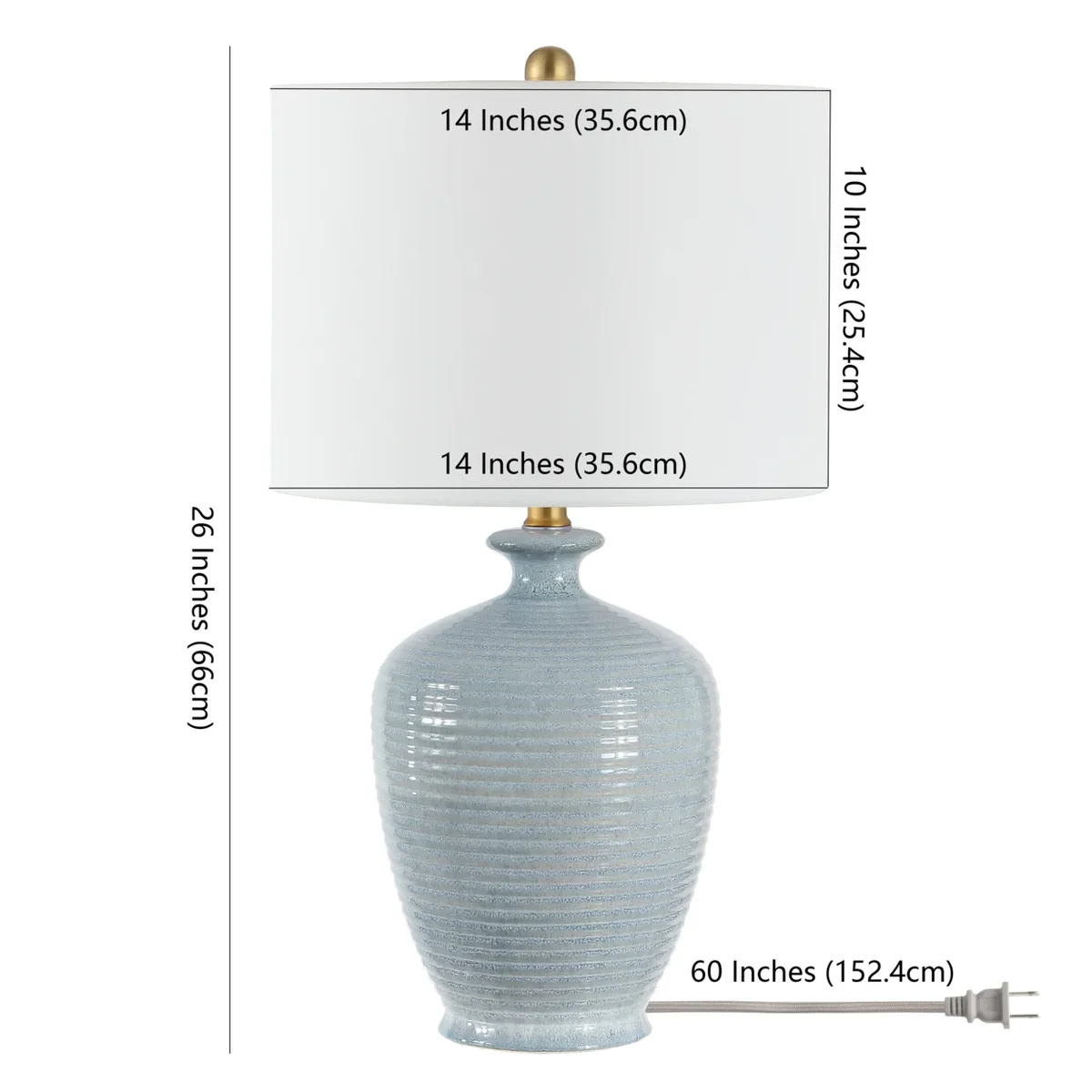 Everdaily Essentials Hanron 26 in. Coastal Table Lamp, Blue 0241