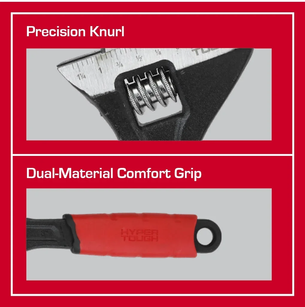 Everdaily Essentials 8-inch Wide Jaw Adjustable Wrench, Dual Material Ref. 9287