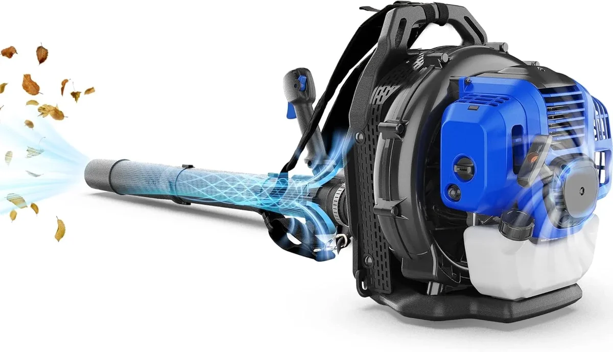 WILD BADGER POWER 53cc Backpack Leaf Blower, 853CFM 174MPH Gas Powered, Lightweight 19.6lbs for Leaf, Debris, Snow Cleanup 7555