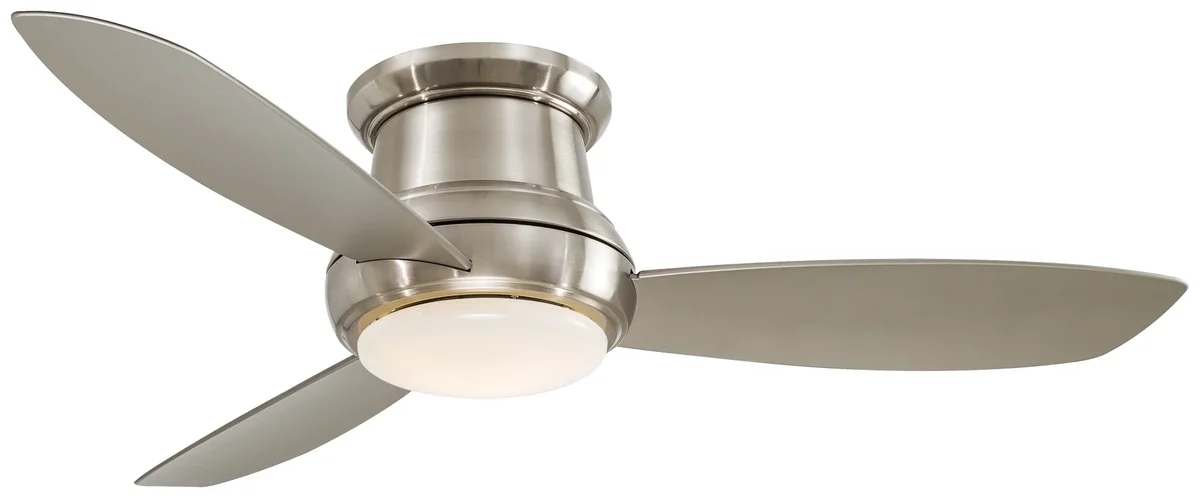 Minka-Aire Ceiling Fan With Light Kit In Traditional Style 11.5 Inches Tall By 52 Inches Wide-Brushed Nickel Finish-Silver Blade Color Minka Aire Fans F519l 6889
