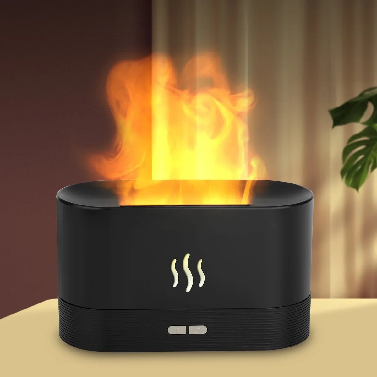 TSV 180ml Flame Air Humidifier Essential Oil Diffuser, TSV 3D USB 7 Color Light Aroma Diffuser for Home, Office, Spa, Gym 4878
