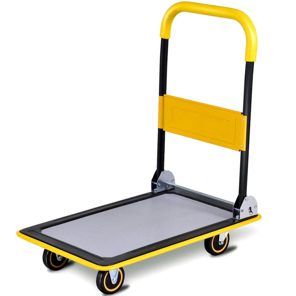 Costway 330lbs Folding Platform Cart Dolly Push Hand Truck Moving Warehouse Foldable 6143