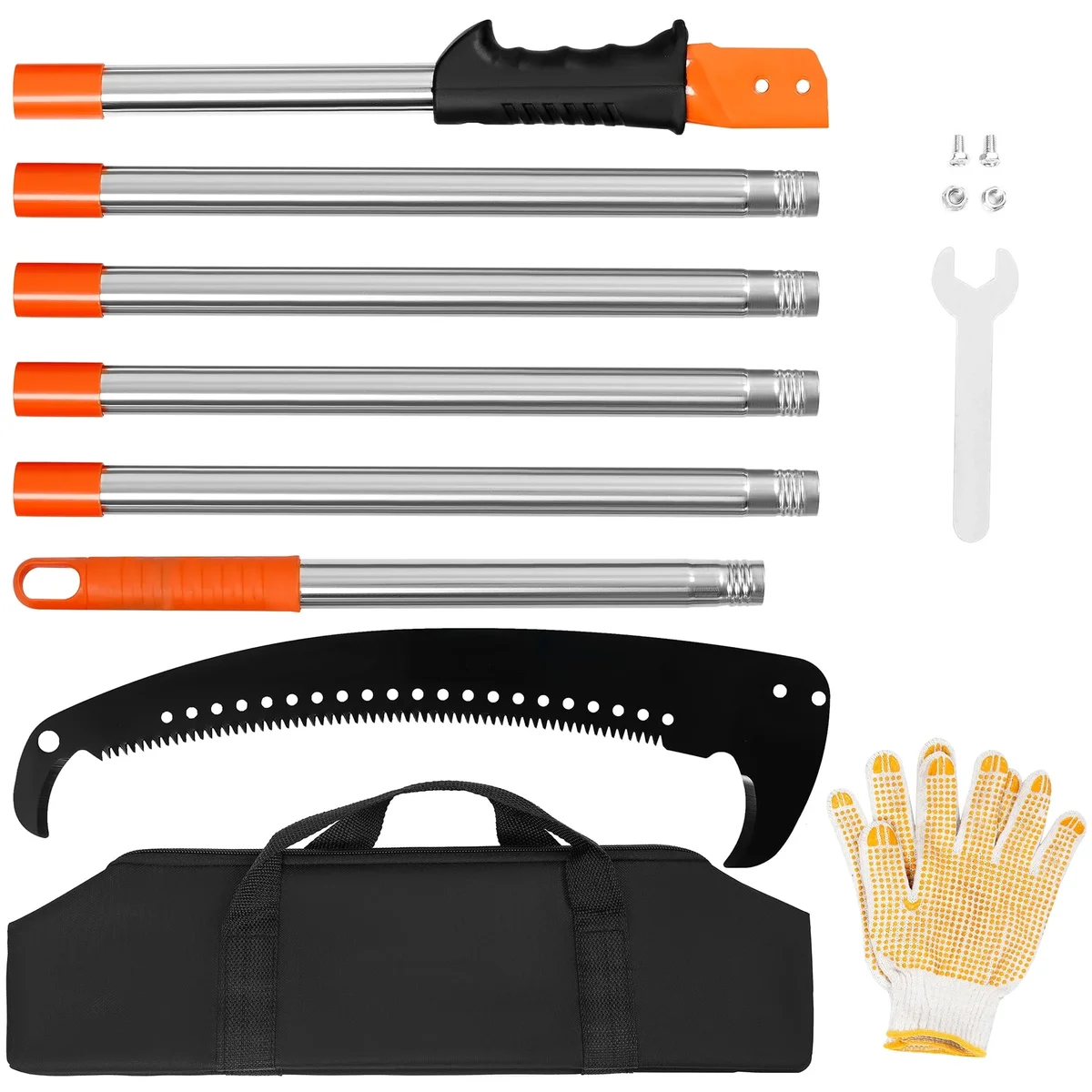 SUNDEER Manual Pole Saw Extendable 7.8 Ft with Stainless Steel Pole & Sharp Steel Blade 6680
