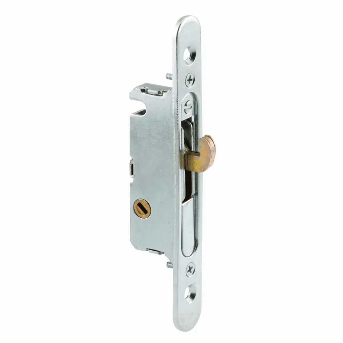 Prime-Line Mortise Lock, 4-5/8 in., Steel, 45 Degree Keyway, Round Faceplate, Spring-Loaded 7132