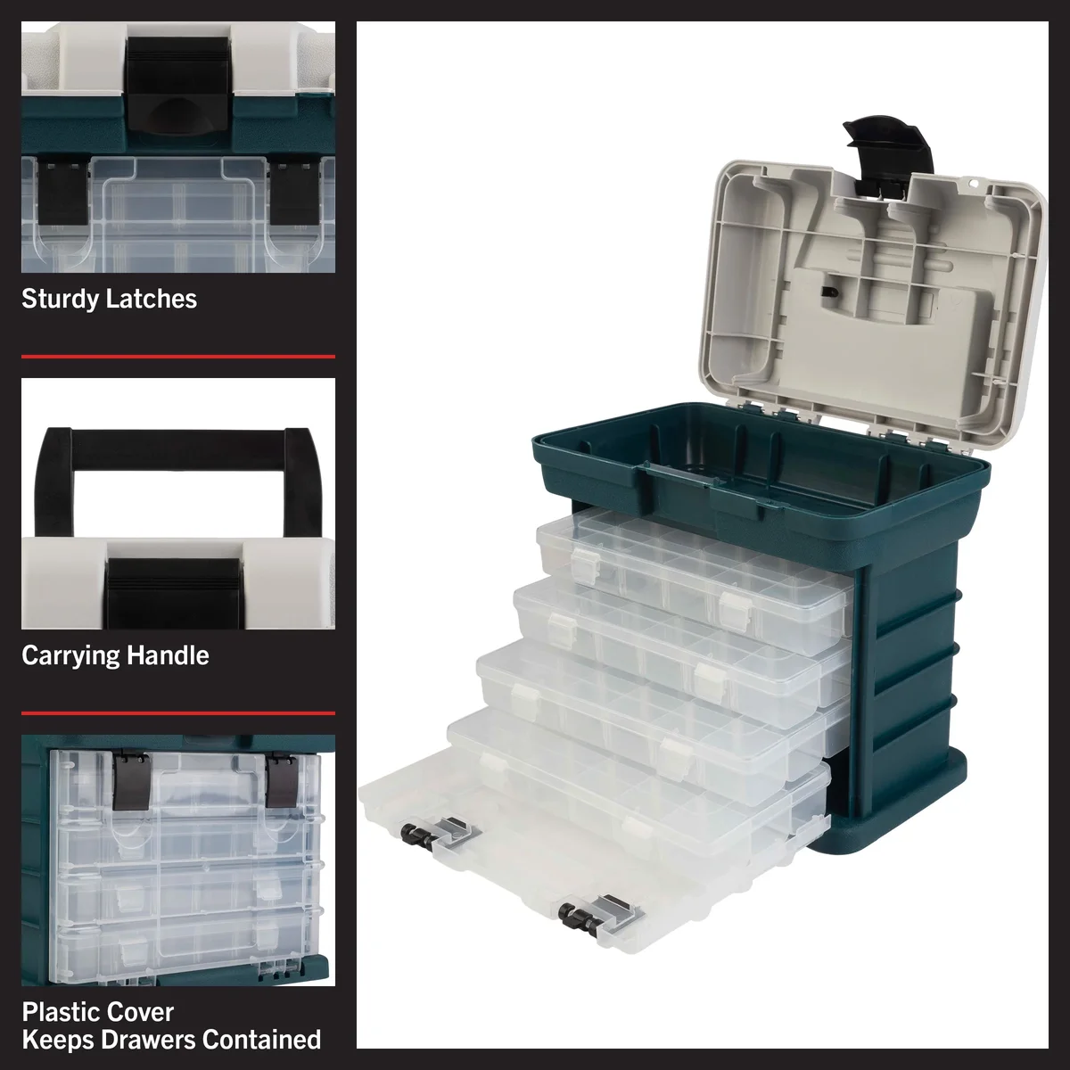 Wakeman Stalwart Lightweight Portability Tool Boxes and Organizers, Polypropylene Gray 6345