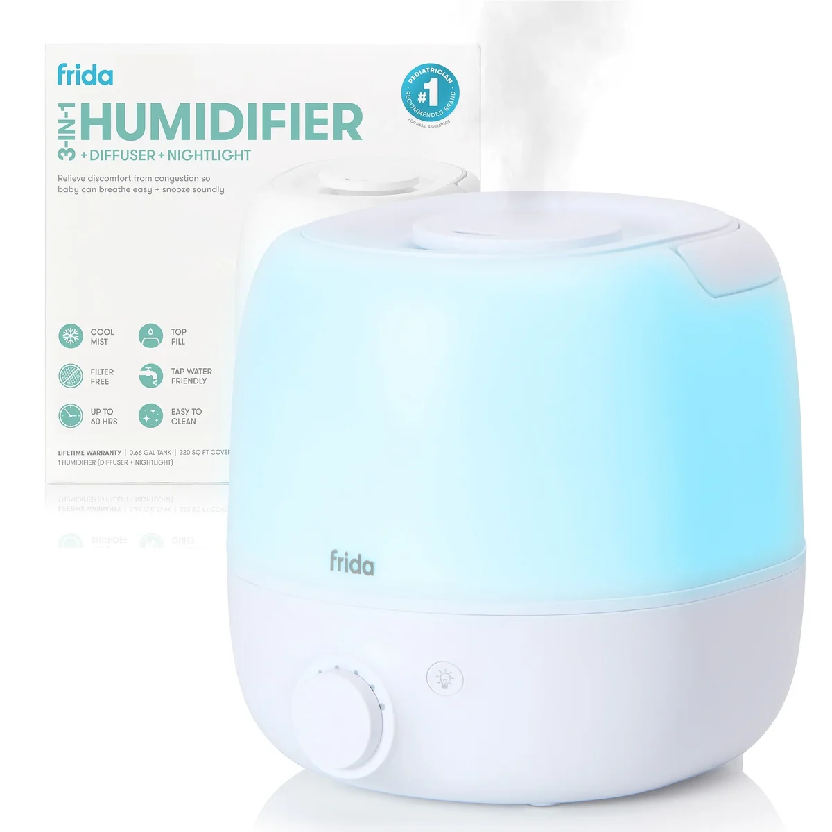 Frida Baby 3-in-1 Humidifier, ​ Diffuser, + Nightlight 2.0​ 0056