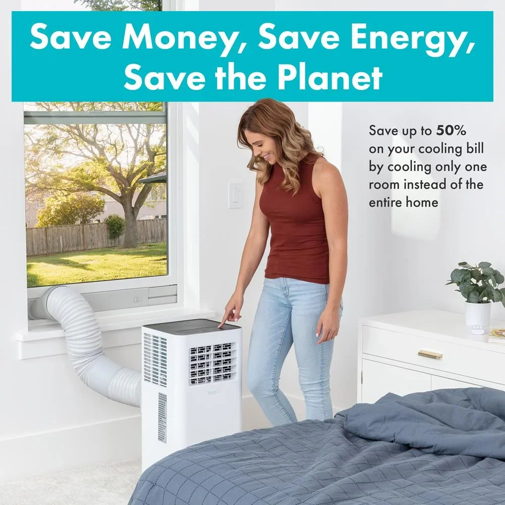 Everdaily Essentials Portable Air Conditioner - Compact Home A/C Cooling Unit W/ Built-in Dehumidifier, White Ref. 6811