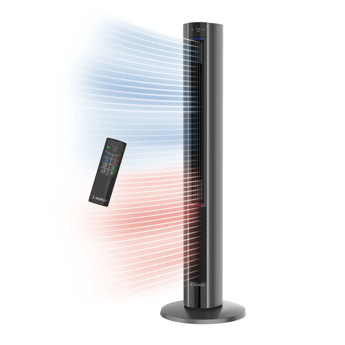 Everdaily Essentials 42" 1500W All Season Tower Fan and Space Heater with Timer and Remote, Gray, FH515 Ref. 5400