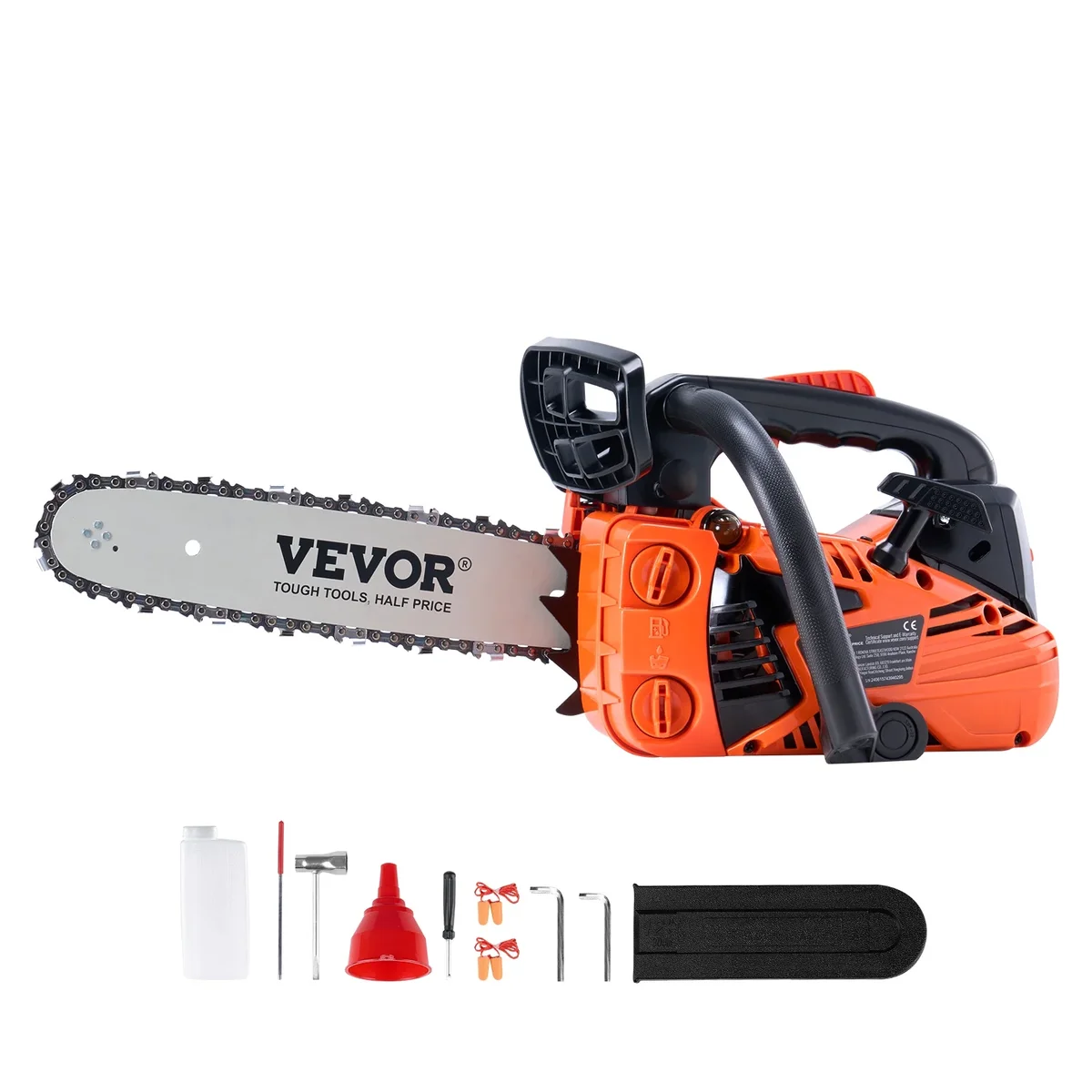 VEVOR Gas Chainsaw, 25.4CC 12" 1.2HP, Gasoline Powered Chain Saw, Handheld Cordless Petrol Chainsaws for Tree Wood Branch Cutting, Tree Trimming, 6703