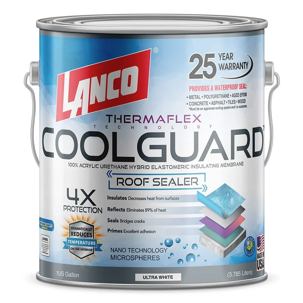 Lanco Coolguard, White Elastomeric Roof Coating, 1 Gal 2409
