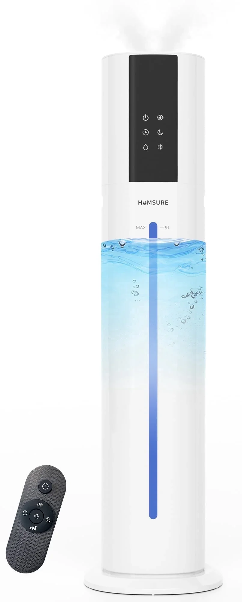 HUMSURE Humidifier Suitable for Large Room, 2.4gal/9L Bedroom Silent Humidifier, 3-Speed Ultrasonic Cool Mist Humidifier, Timer, Aromatherapy Cot 2378